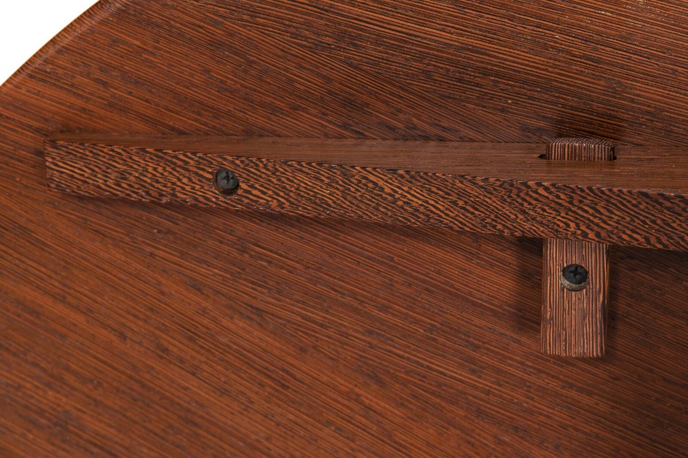 Circa 1987 Post-Modern Ebony Hardwood Accent Table w/ Dovetailed Corners
