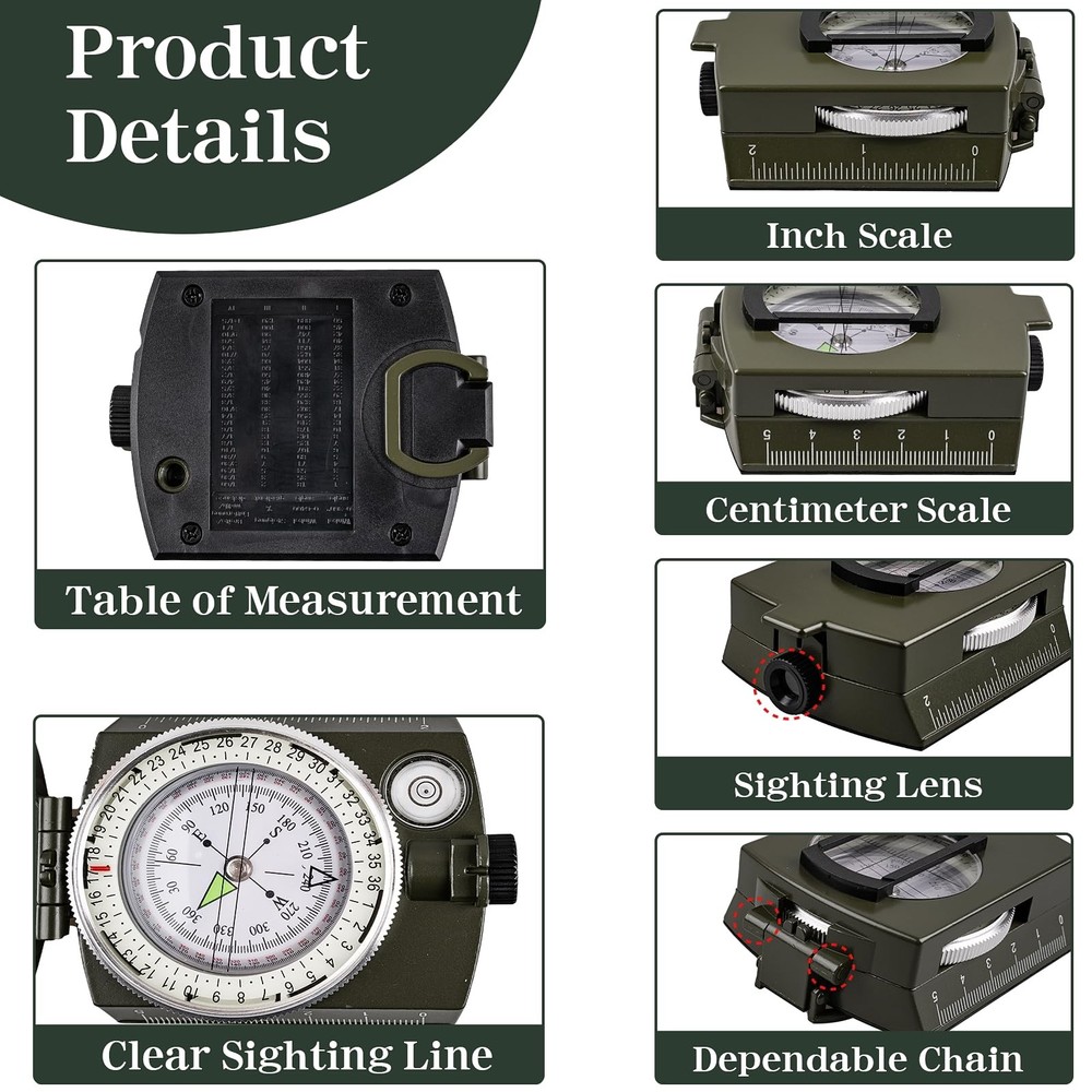 Compasses，Hiking Compass for Survival with ，Waterproof Durable and...