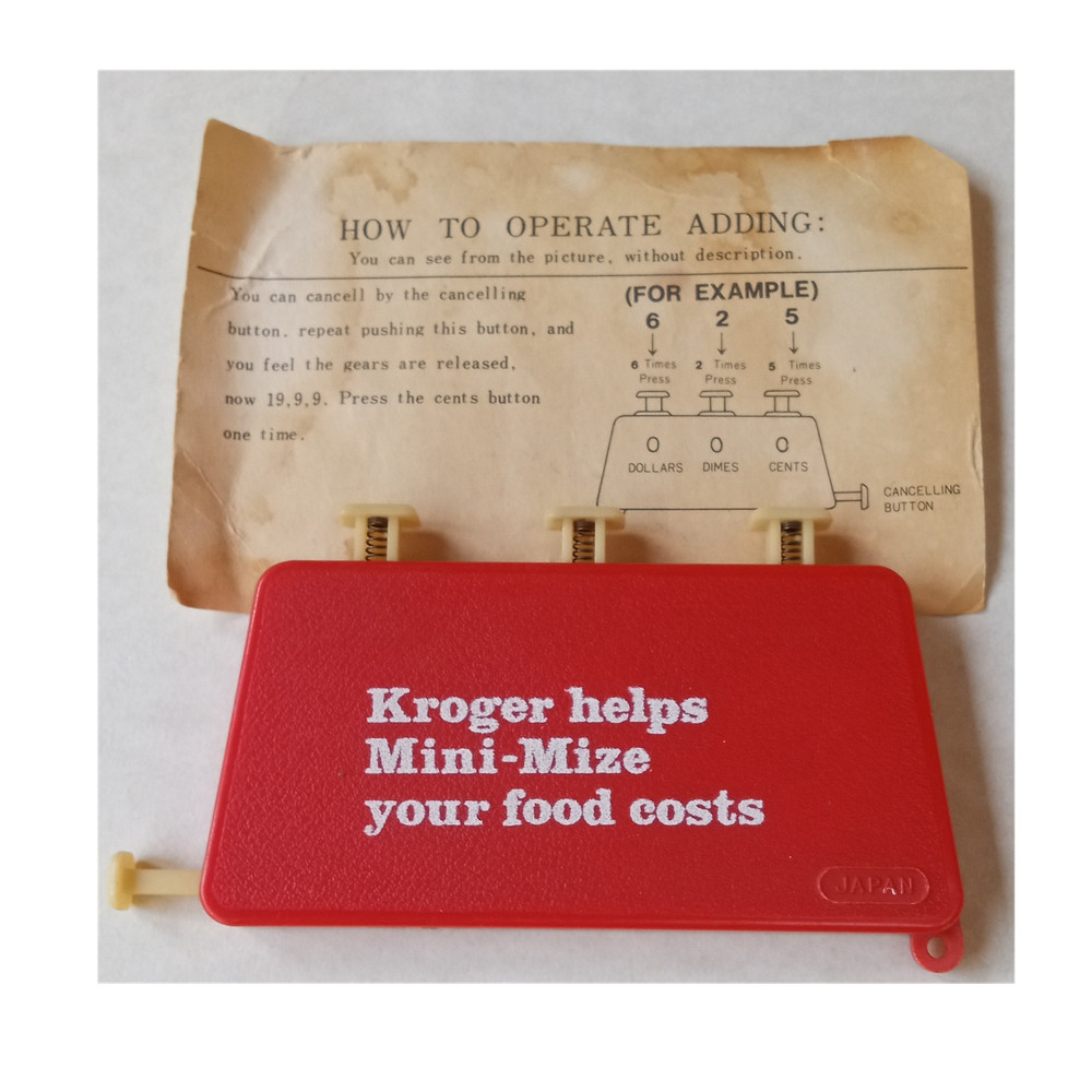 Vintage Kroger Mini-Mize Pocket Counter Advertising Tool