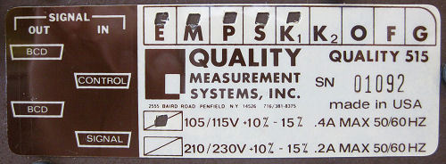 Quality Measurement Systems (QMS) 515 Electronic Readout w/Calipers & Micrometer