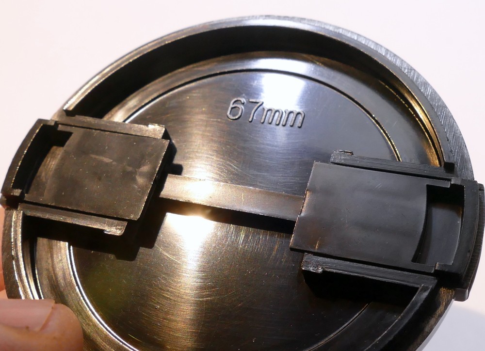 67mm Lens Cap Front, black plastic, vintage