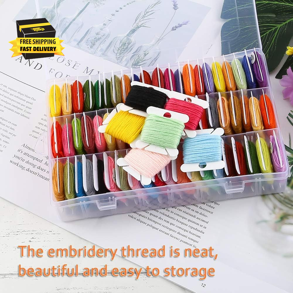 Embroidery Floss Organizer Box Tools - Bobbin Winder, 1 Removable 36 Compartment