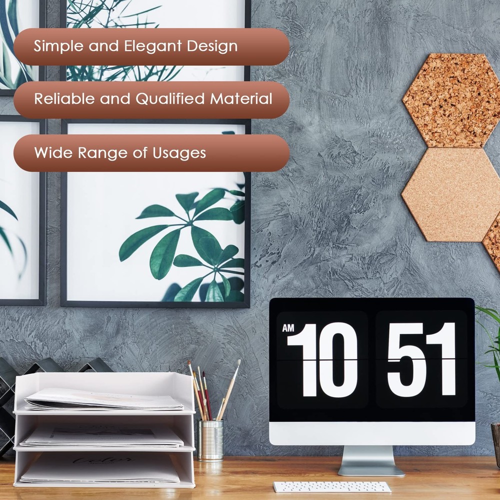 4 Pcs Stackable Desk Organizer Trays Rectangular Plastic Desk Holder Desktop ...