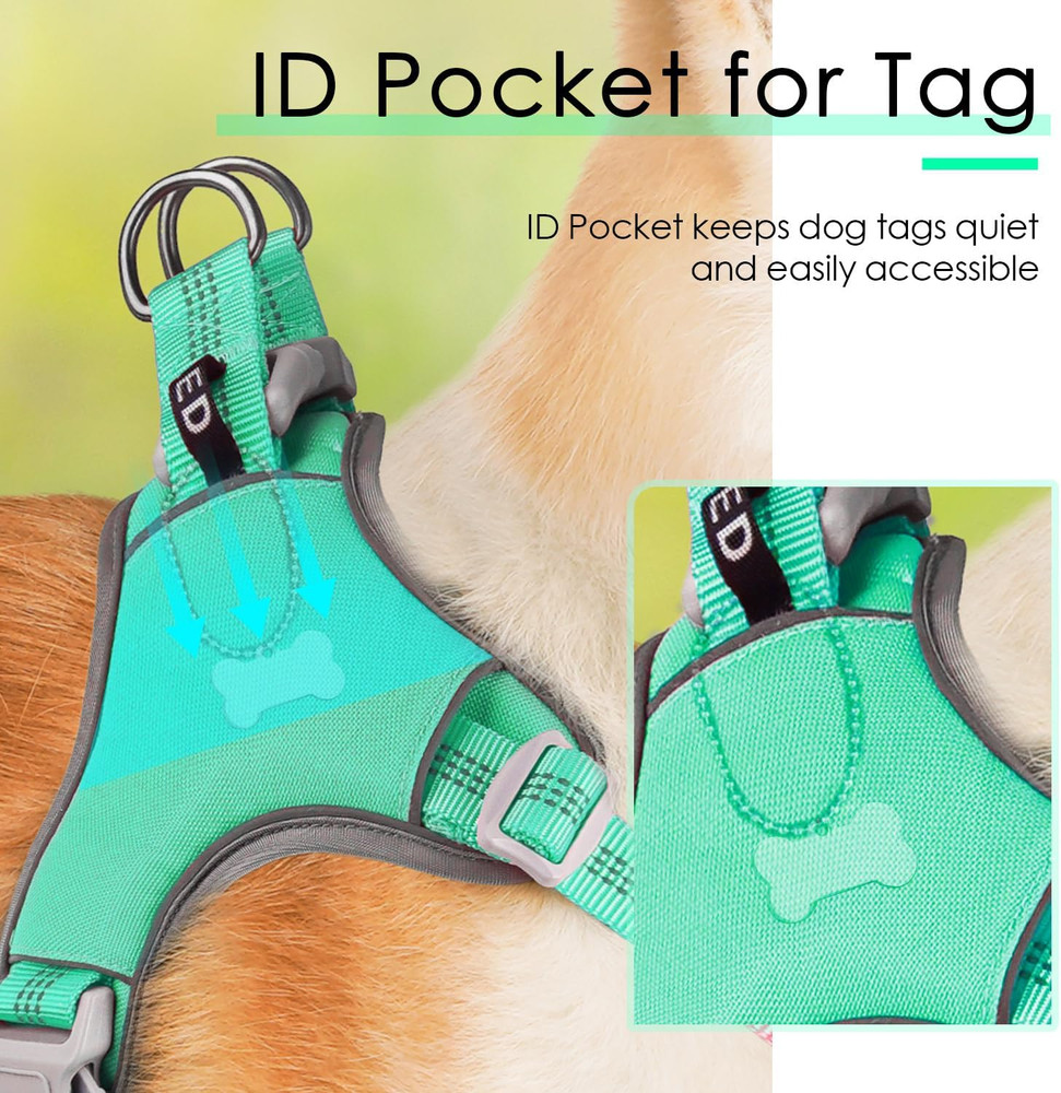 No-Pull Harness, Escape Proof Step-In Reflective Dog Vest Adjustable Breathable