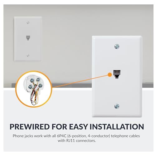 Newhouse Hardware Surface Phone Jack Plate White 1-Pack
