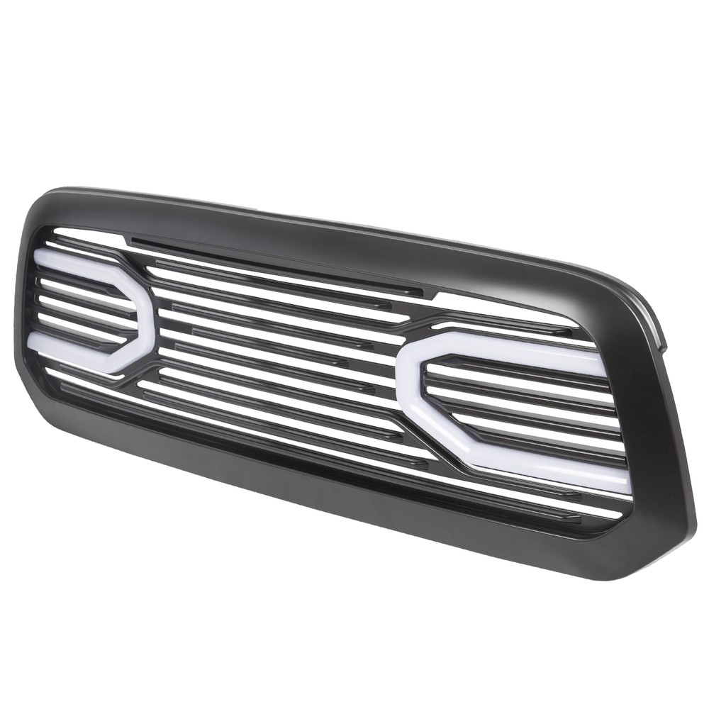 Front Big Horn Black Grille Shell With LED Light For 2013-2018 Dodge Ram 1500