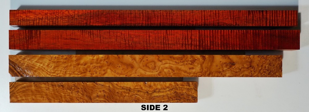 Premium Stabilized Fiddleback Koa and Olive Burl Turning Squares KCOB1 1 thru 4
