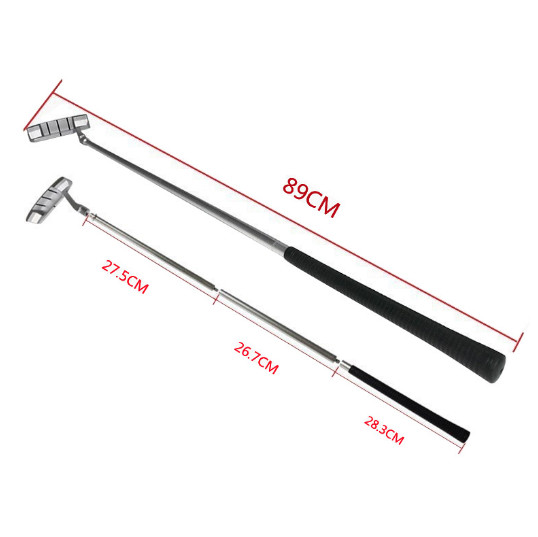Golf Outdoor Practicing Putter Right Hand Push Rod Folding 3-Section Golf Rod