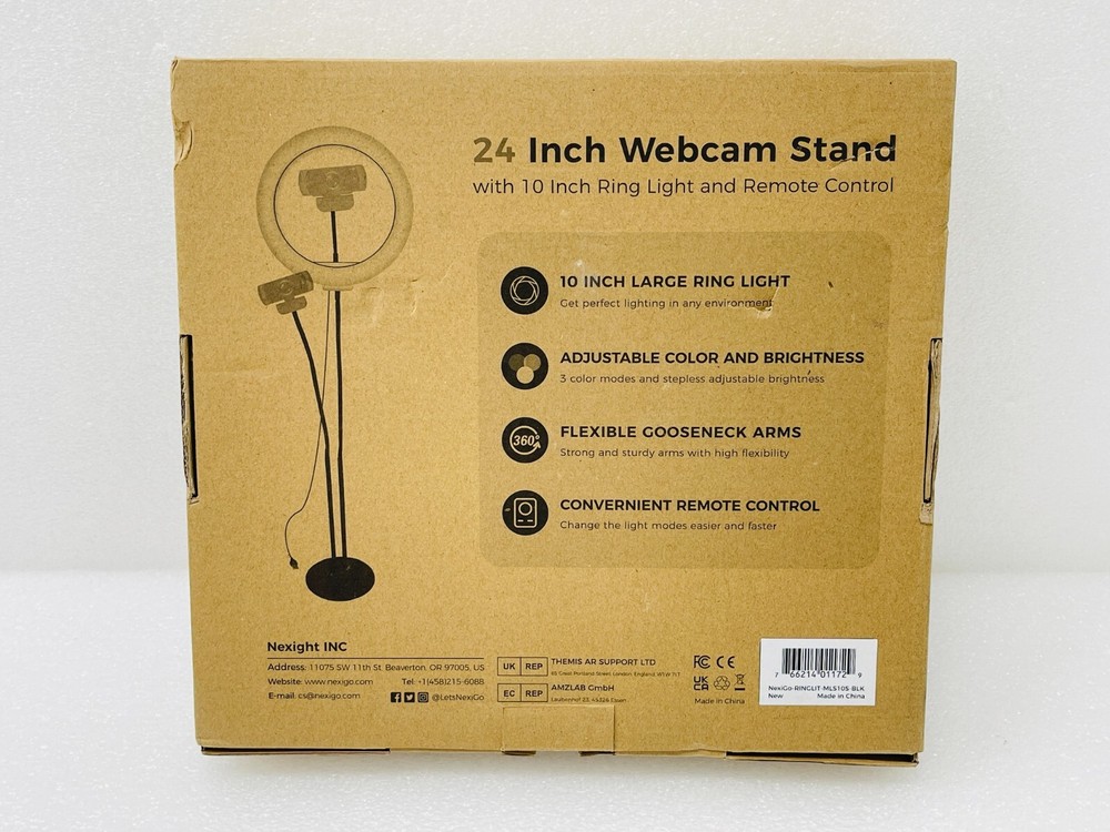 OPEN BOX - NexiGo 24 Inch Webcam Stand with Ring Light and Remote Control