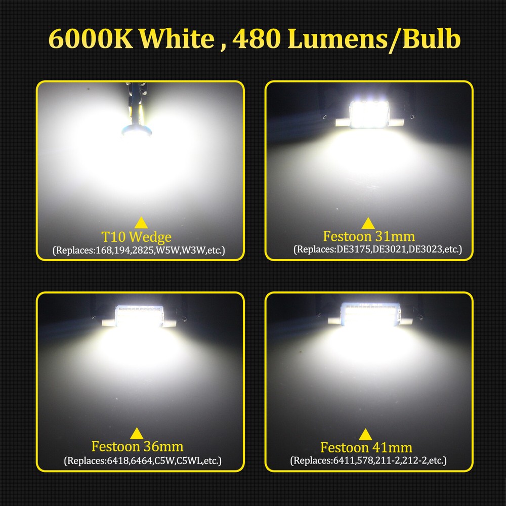 11PCS White Interior LED Lights Bulbs Package Kit For 2010-2013 Mazda 3 + TOOL