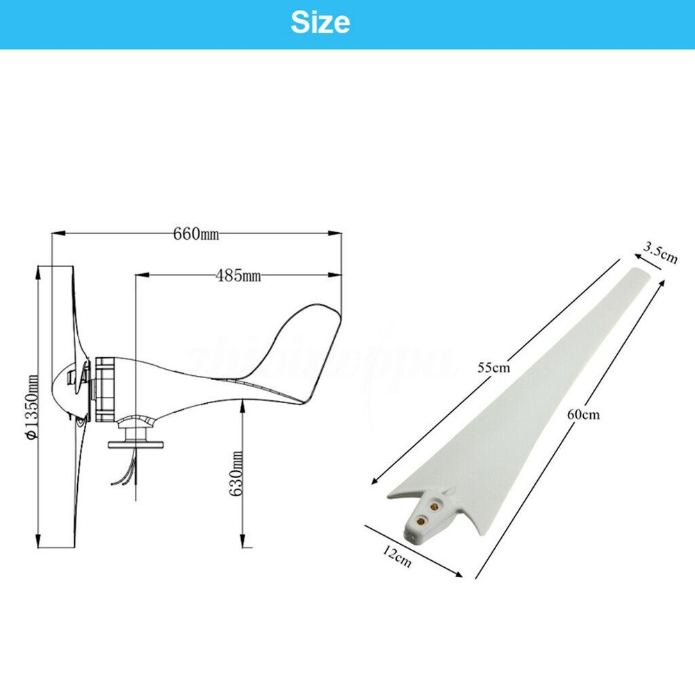[2 Sets] 3000W 48V Wind Turbine Windgenerator & MPPT Charge Controller Windmill