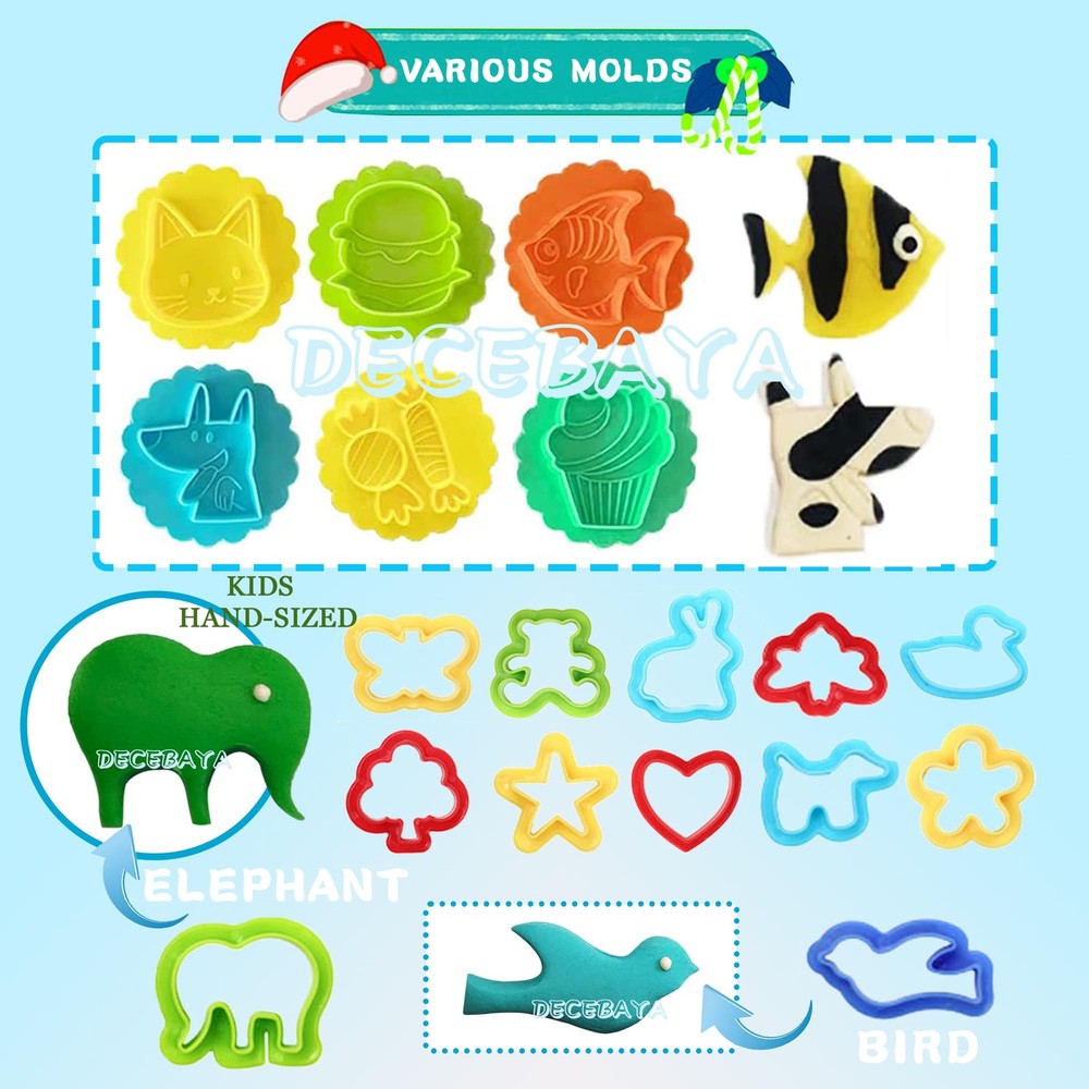 Dough Tools Play for Kids- Toy Accessories Include child-size, Multicolor
