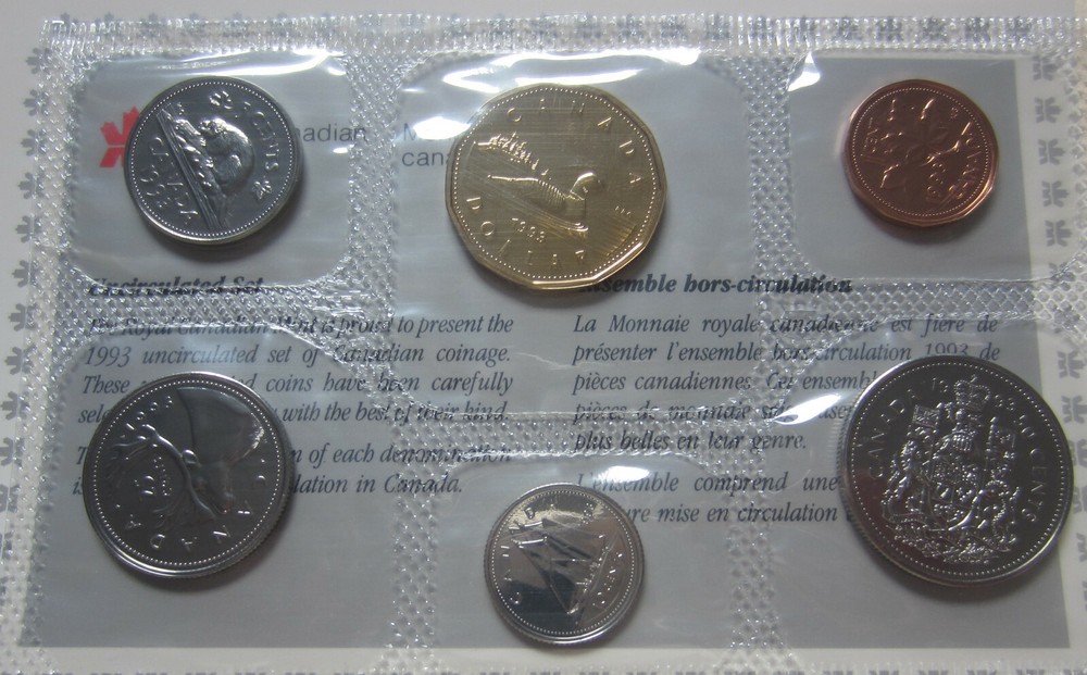 1993 Canada PL RCM Set (6 Coins UNC.)