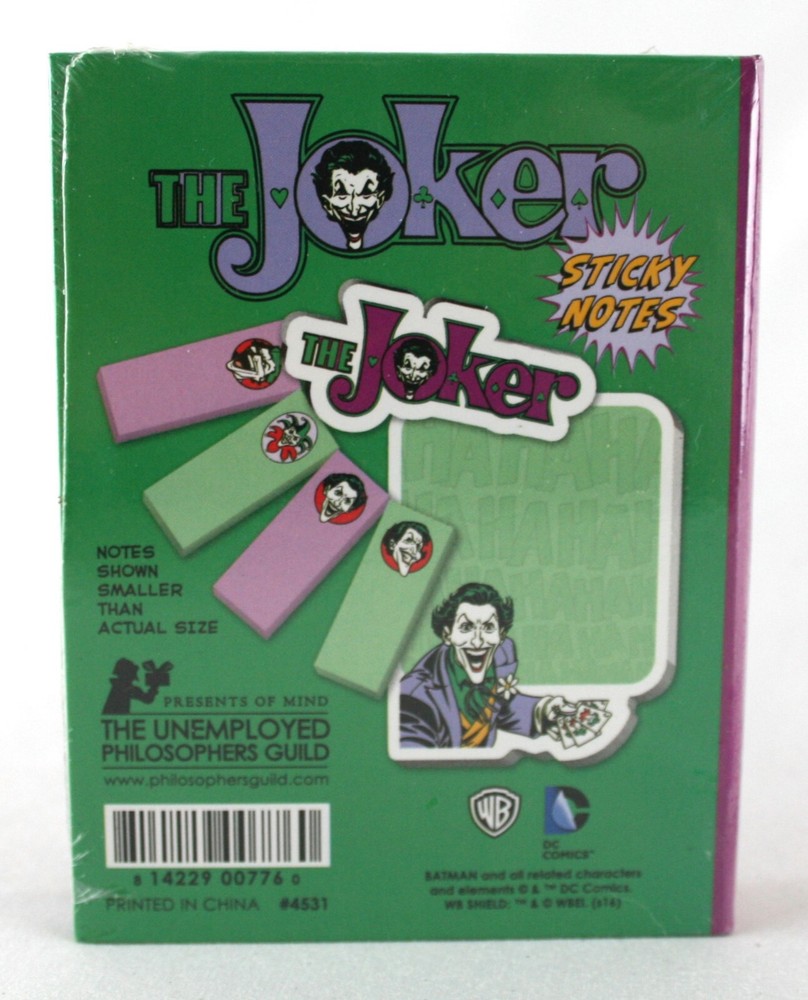 The Joker DC Comics Art Sticky Notes Set New Sealed