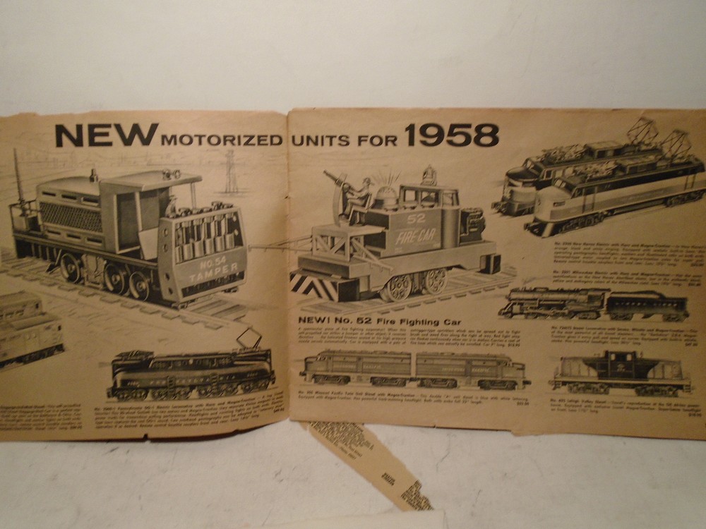ORIGINAL LIONEL 1958 ACCESSORY CATALOG USED