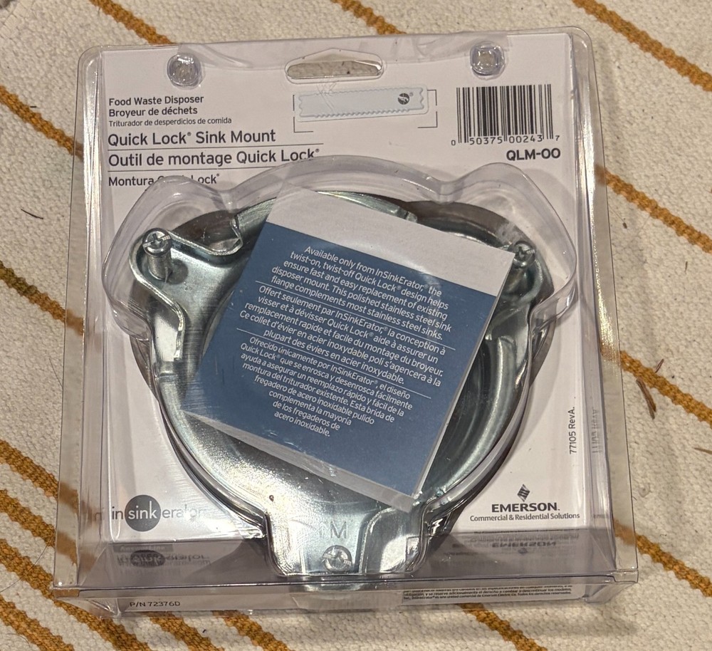 InSinkerator Sink Mount QLM-00 Chrome Quick Lock Flange