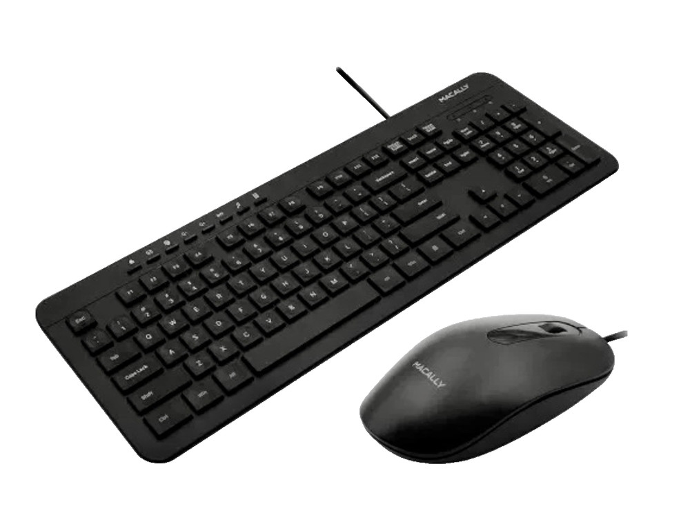 Macally Deluxe 112-Key Full Size USB Keyboard & Optical USB Mouse Combo for PC