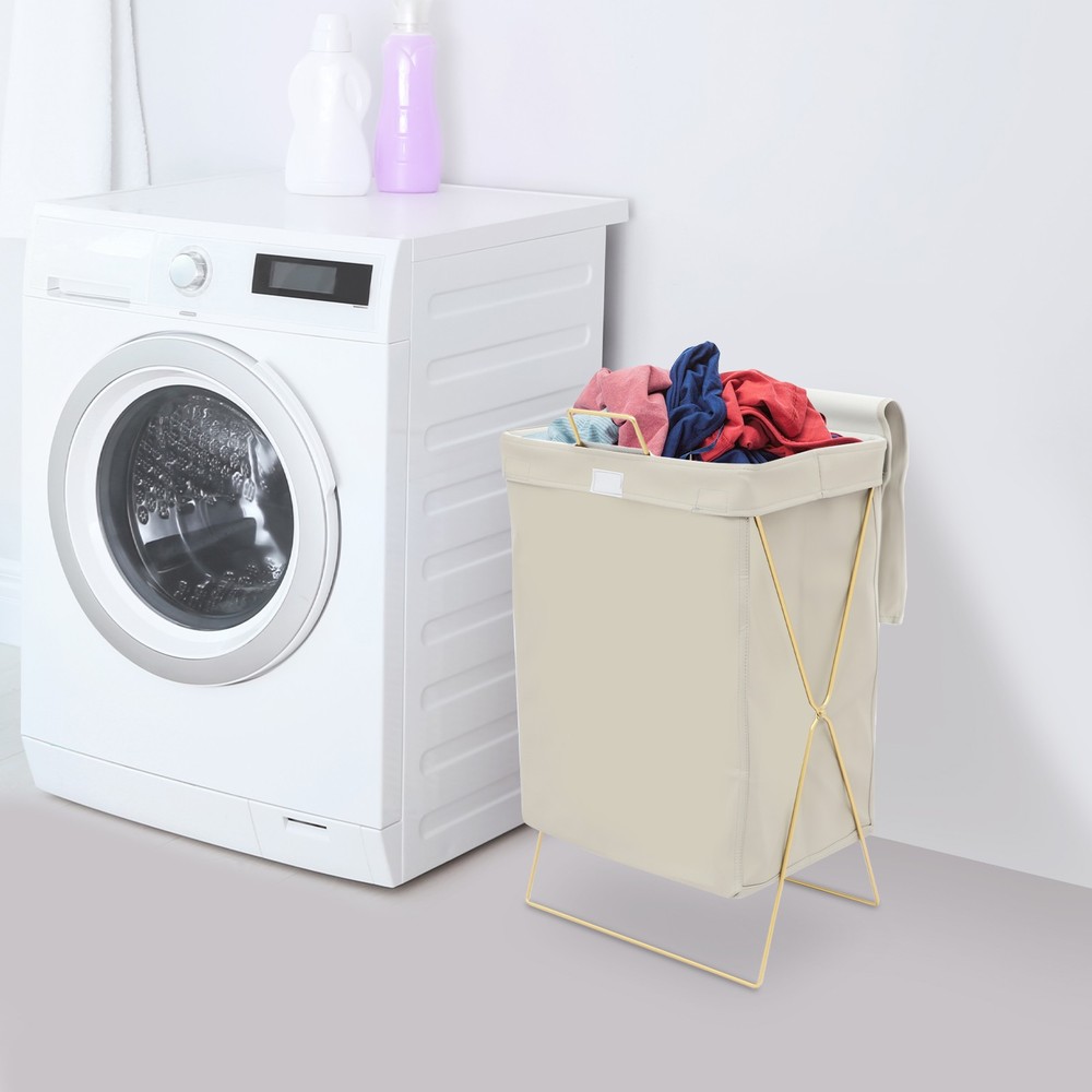 Large Laundry Hamper Collapsible X-Frame Laundry Basket w/Lid