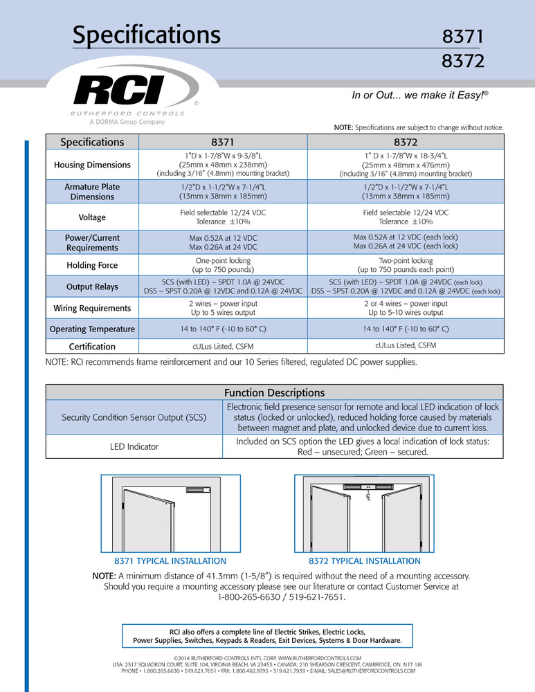 DORMAKABA 8371-SCS/DSSX40