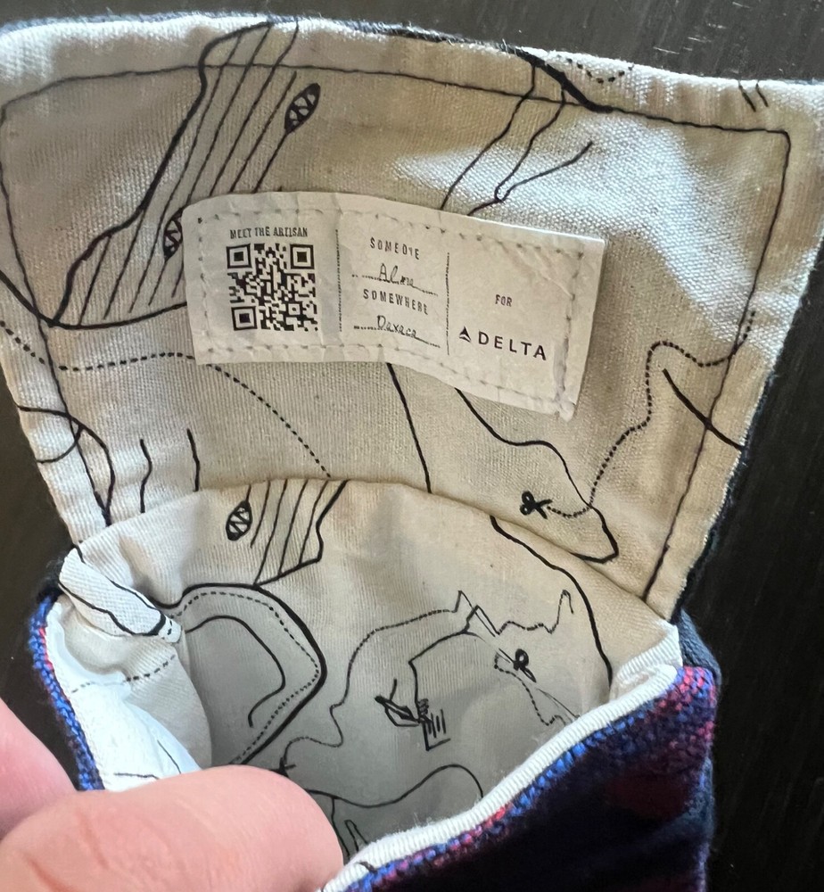 Delta Airlines Someone Somewhere amenities bag empty