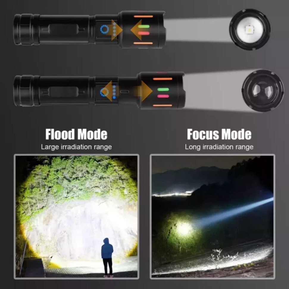 350000000 Lumen Super Bright LED Tactical Flashlight Rechargeable Work Light%%#