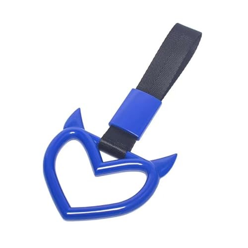 Devil Heart Hanging Rings Car SUV Handle Hand Strap Drift Charm Blue