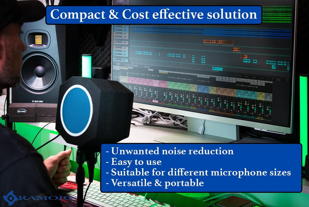 Microphone Isolation Shield with High-Density Foam Adjustable Sound Absorbing