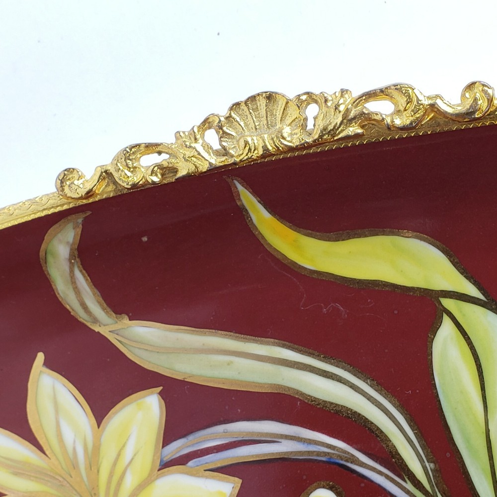 Arzberg Germany Rectangular Serving Platter Hand Painted Gold Trim