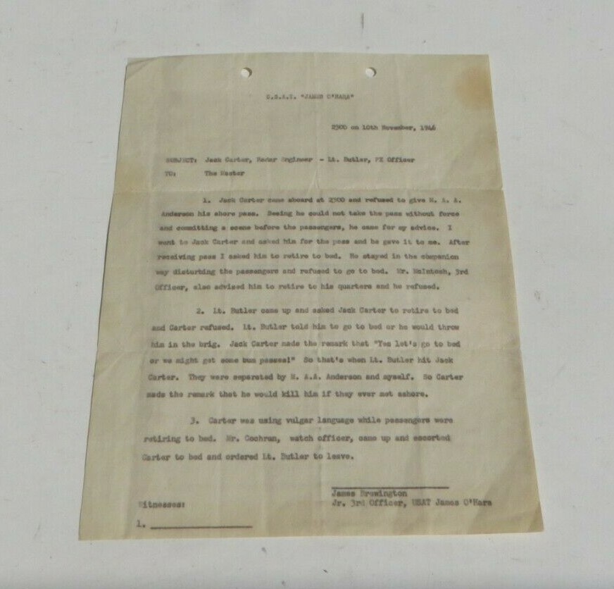 USATS James O'Hara Disciplinary Document Write Up