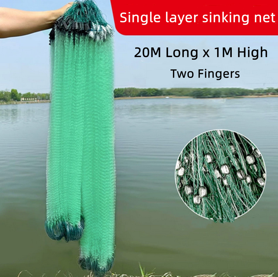 Fishing Net Length 20m Foldable Fishing Net Mesh Fish Single Layer Nylon Network