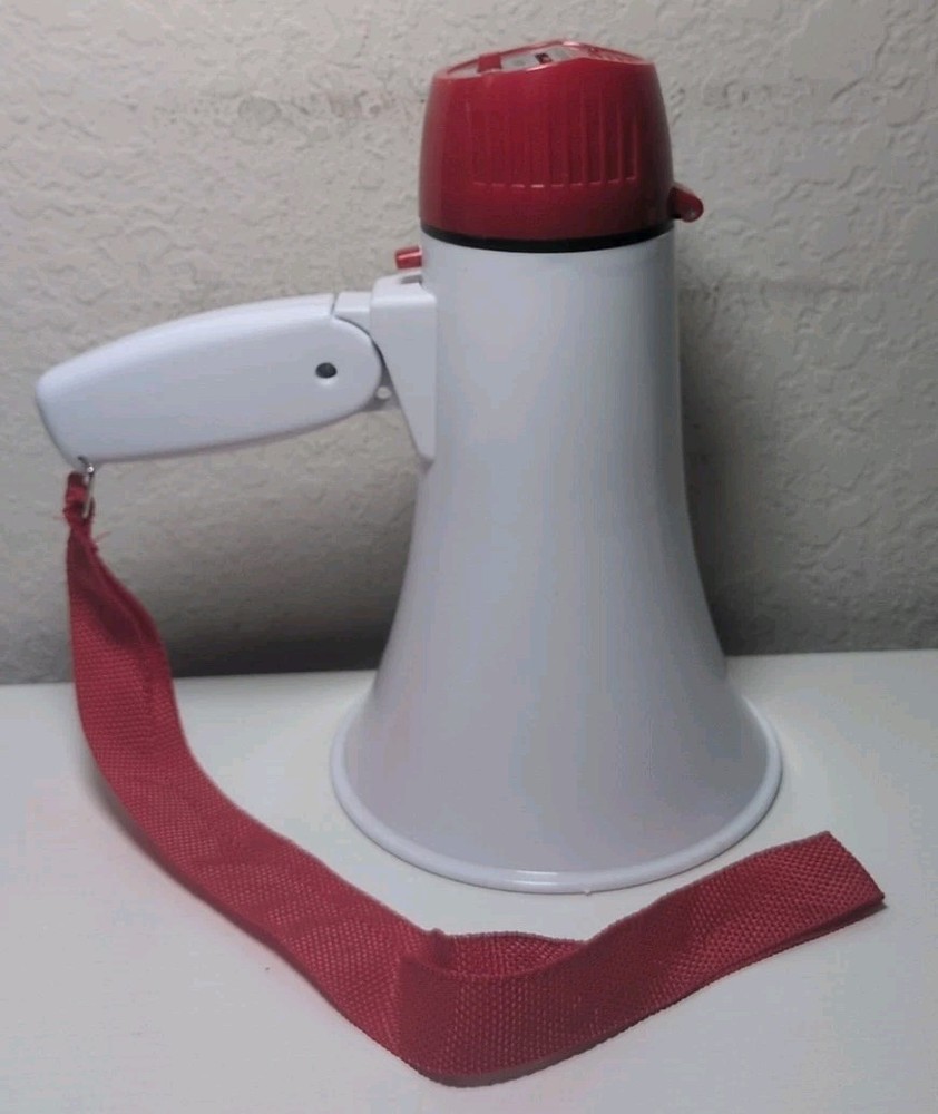 Megaphone Red & White Battery Operated B385