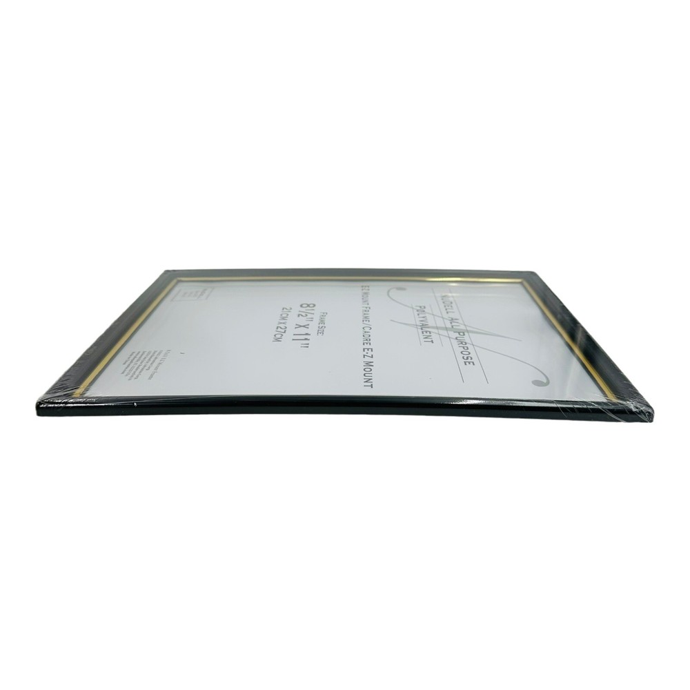 18 Count EZ Mount Document Frame w/ Trim Accent Plastic 8.5 x 11 Black/Gold