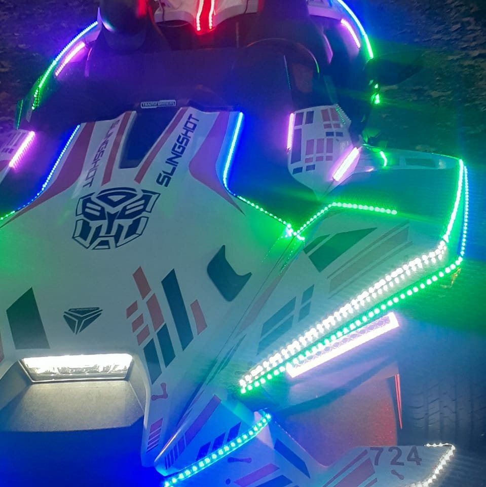 Triple Double Single Row WHITE + RGB + CHASING Light Strips Slingshot SET
