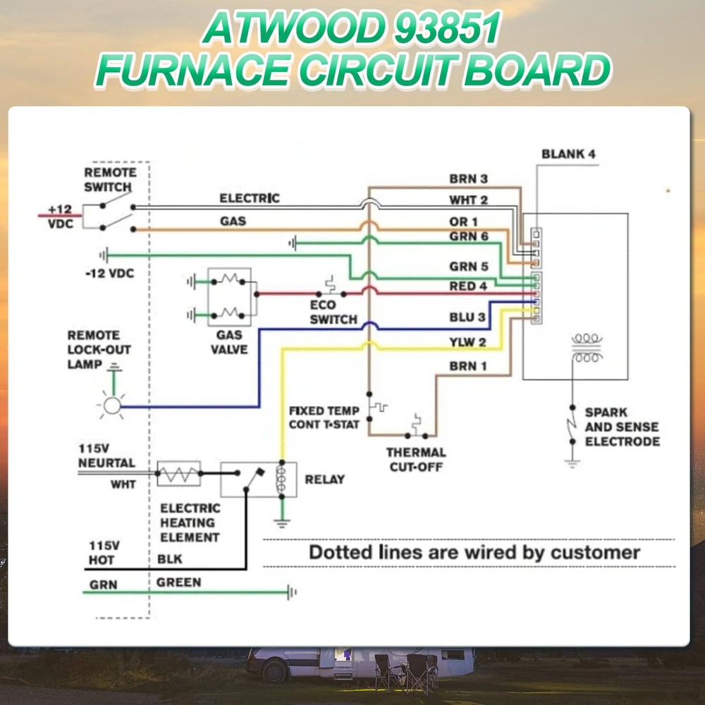 RV Water Heater Control Circuit Board 93305 91365 91346 For GE16-EXT GCH10A-4E