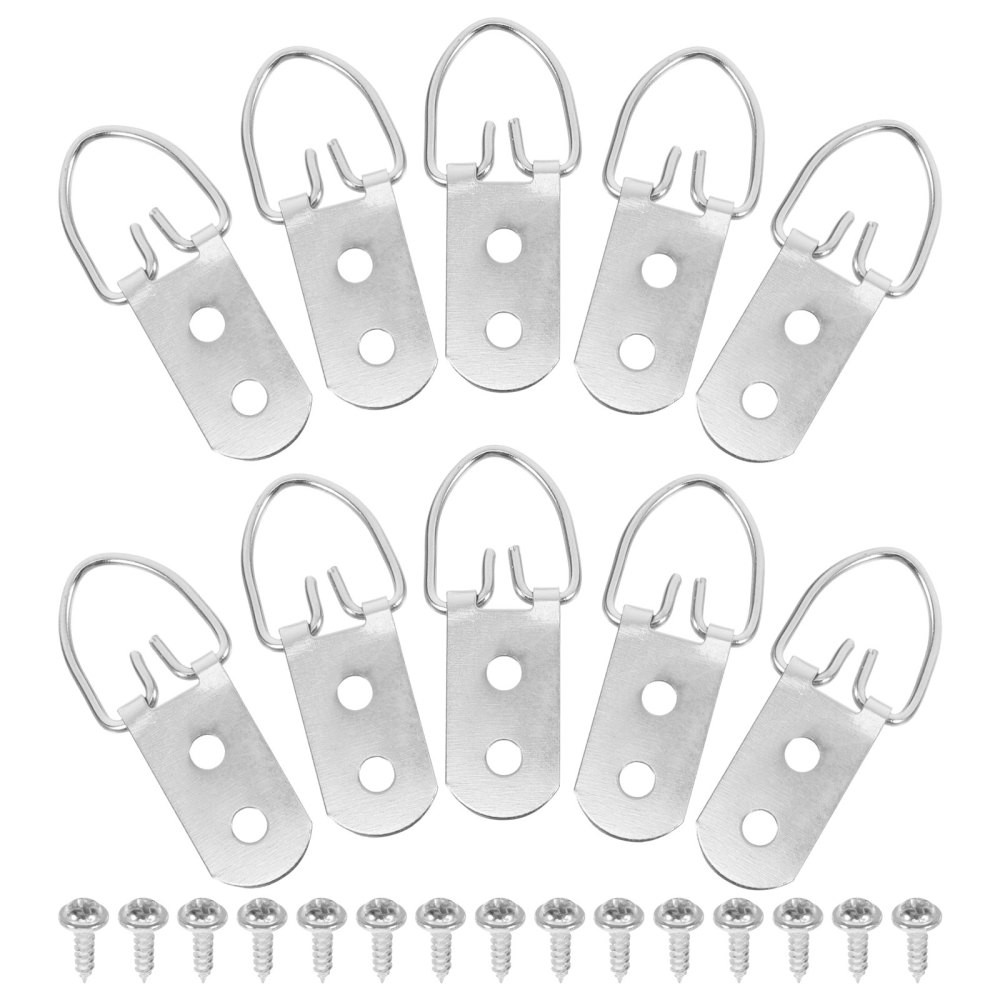 30 Set Double Hole D-Ring Frame Back Hardware Kit Picture Frame Hanging Hooks
