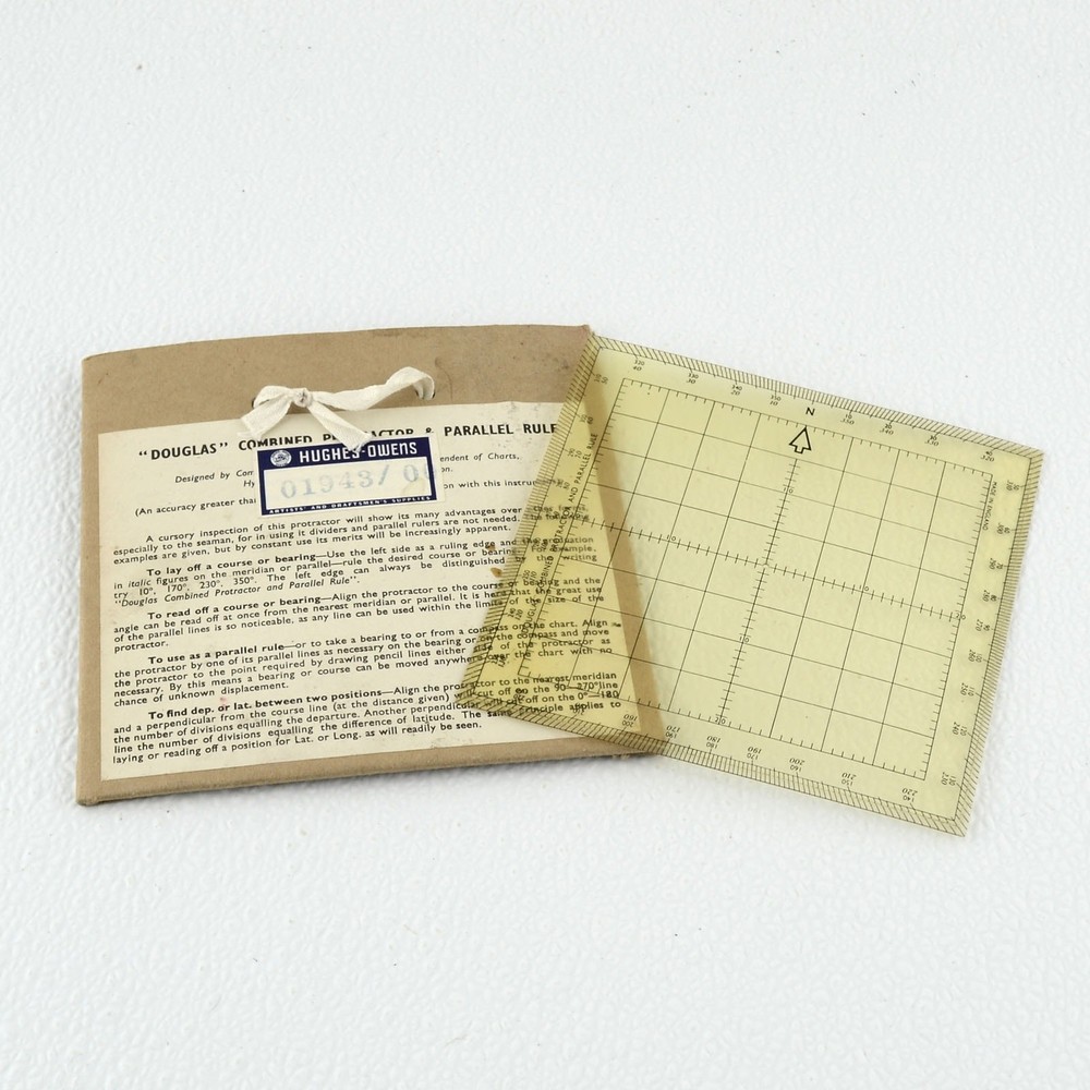 WWII Era Douglas Protractor Parallel Rule Aviation Navigator Plotter Tool