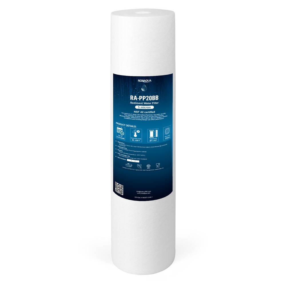4.5" x 20" Big Blue Sediment Water Filters (5 Micron) 1 Whole House Cardridges