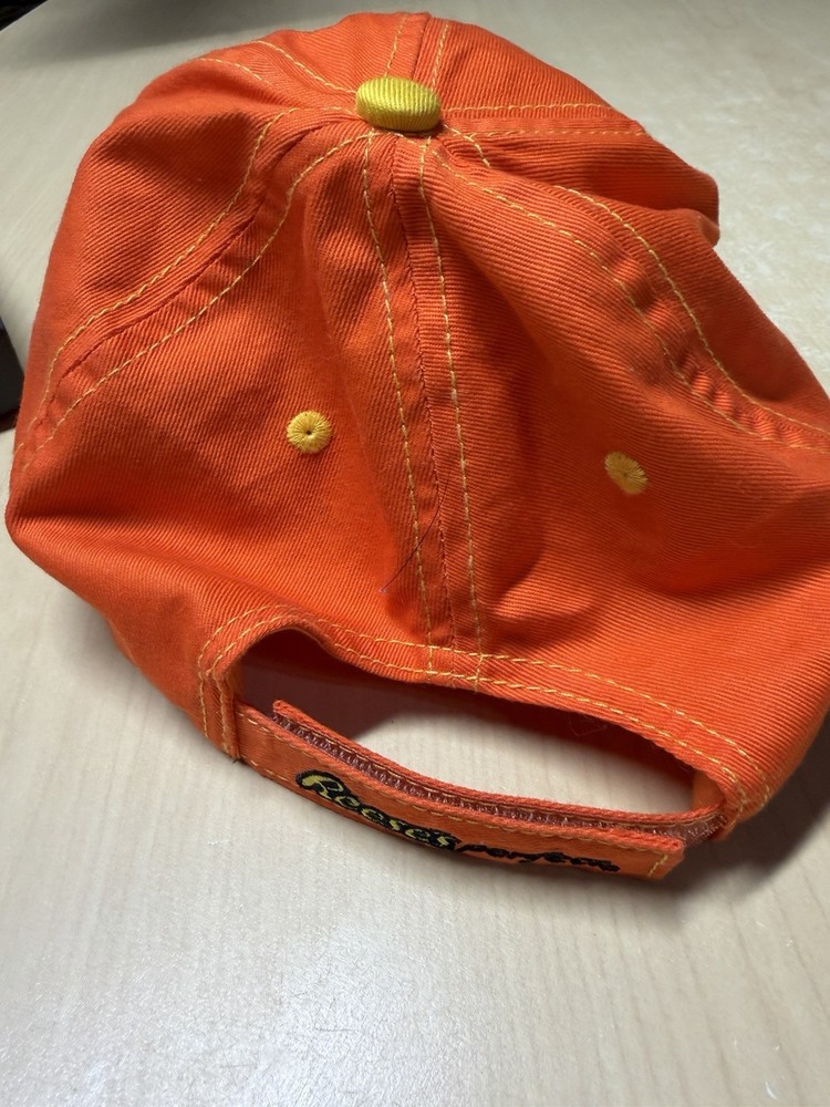 Reeses Peanut Butter Cup Perfect Orange Logo Baseball Hat Cap Hook Loop Strap