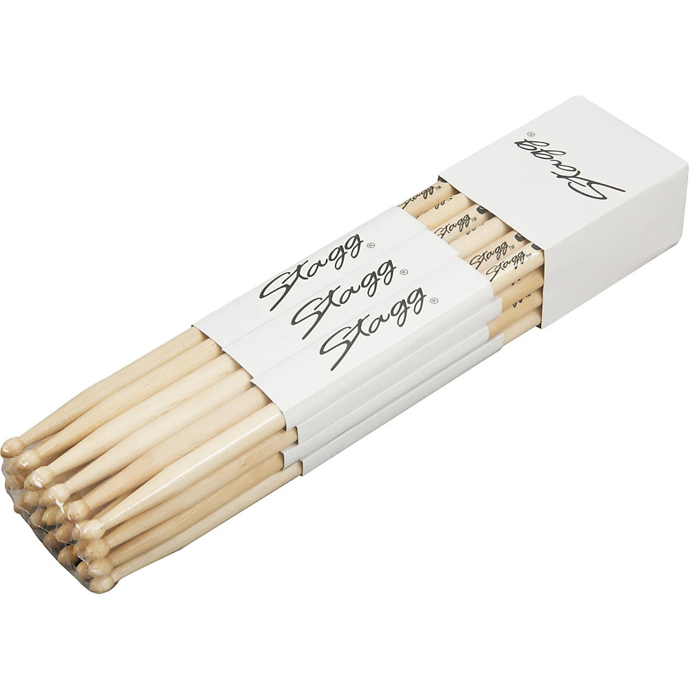 Stagg 12-Pair Birch Drumsticks 5A