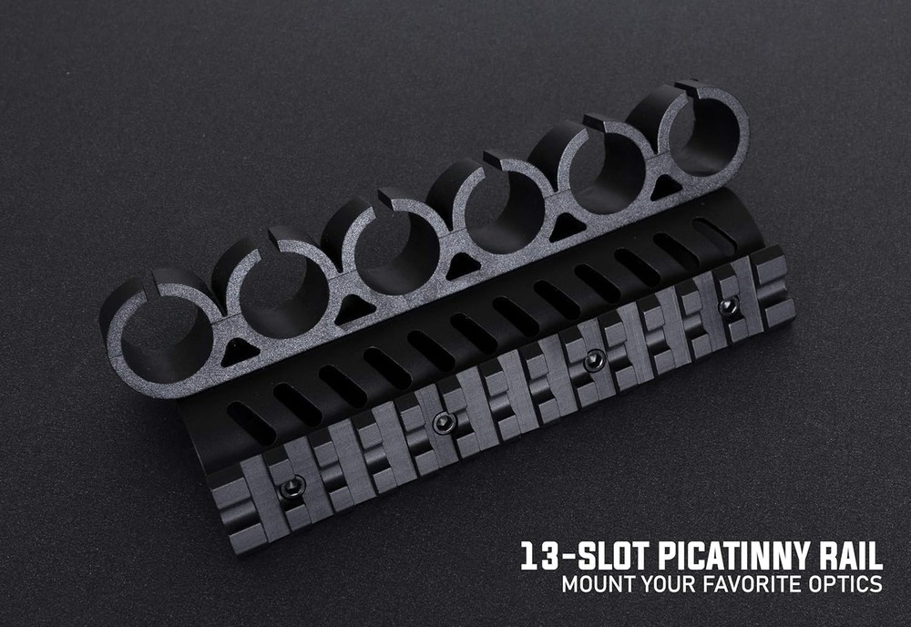 Versatile Side Saddle Shell Holder with Picatinny Rail for Mossberg Shotguns