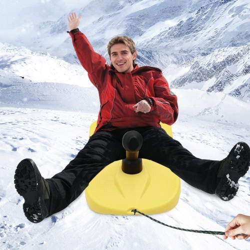 Sled Snow Board Tool Sledding Snowboard w/ Handle & Pull Rope for Kid Winter Fun
