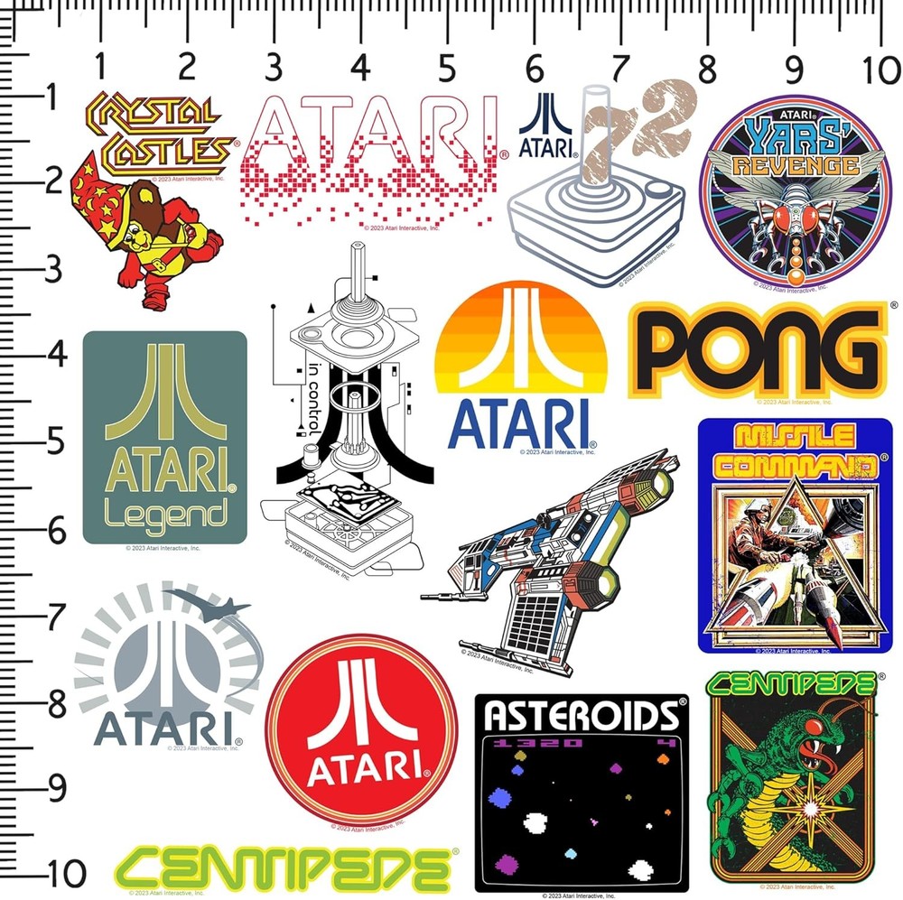 ATARI GAMES DIE CUT VINYL 50 CT STICKER PACK