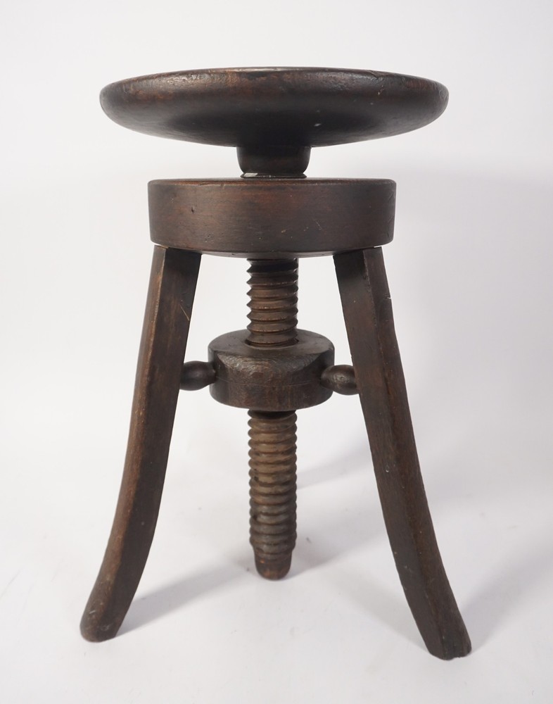 Antique Wood Stool Piano Stool Adjustable Tripod