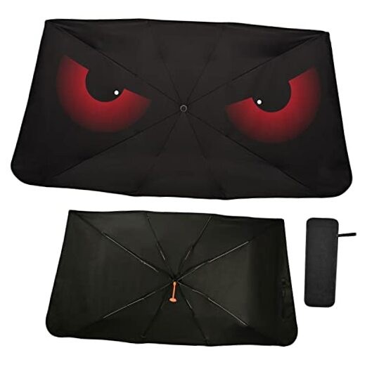 Scary Evil Red Eyes Windshield Sun Shade Umbrella Foldable Car Front multi 7