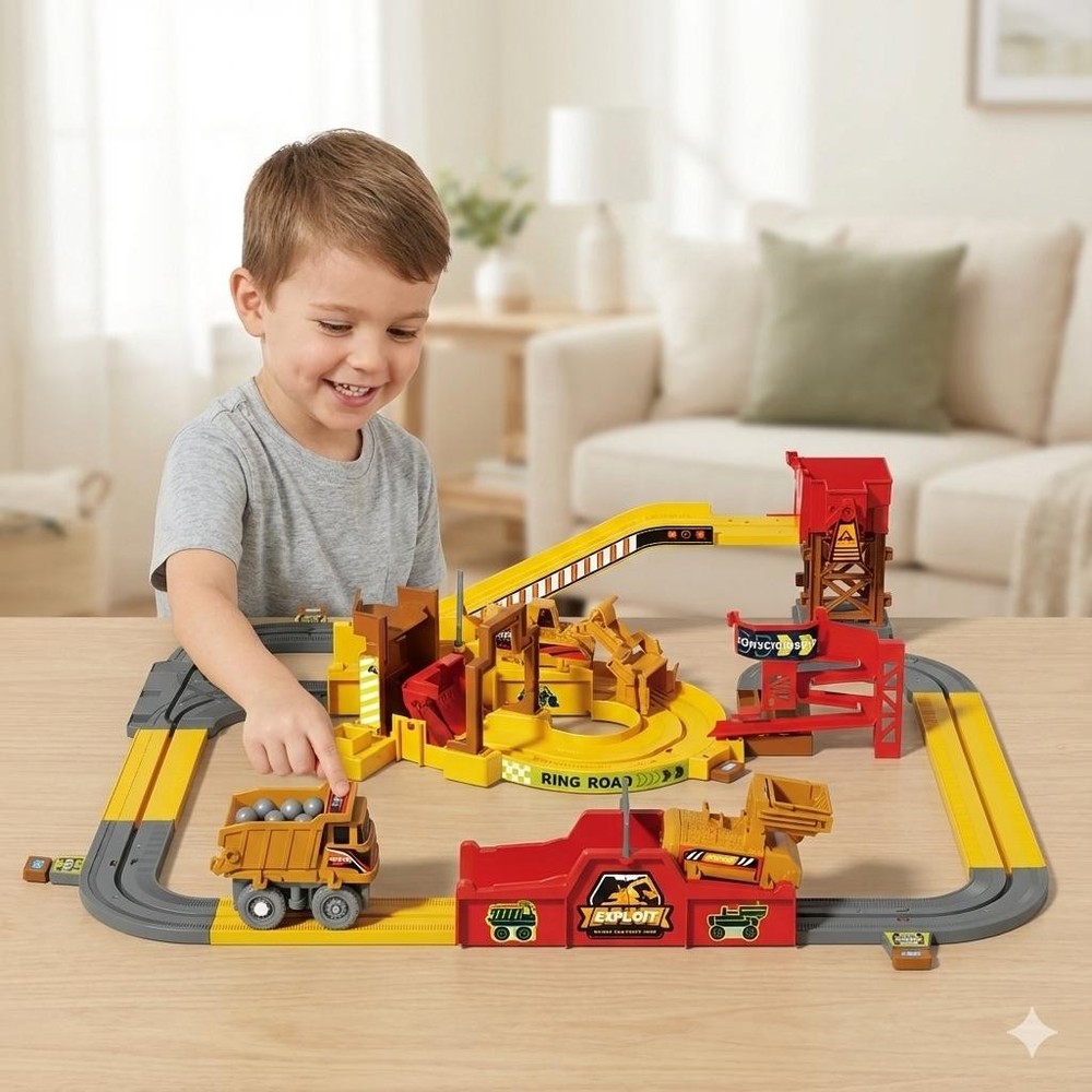 Construction Track Playset for Kids – STEM Engineering Toy