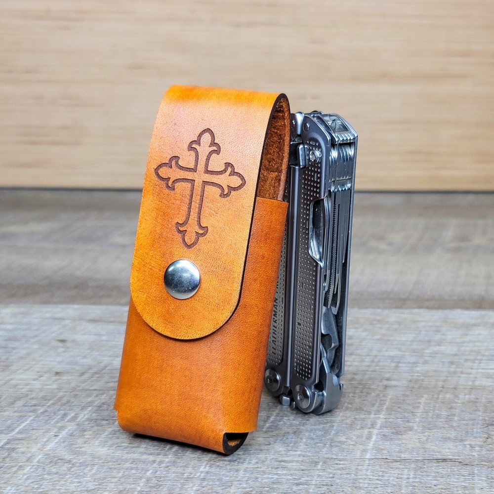 Leather Sheath Case Holster For Leatherman Wave Plus 4in Multitool *Made in USA*