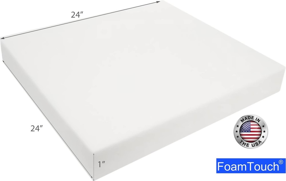 FoamTouch High Density (6pack) 1" Height x 24" Width x 24" Length Upholstery ...