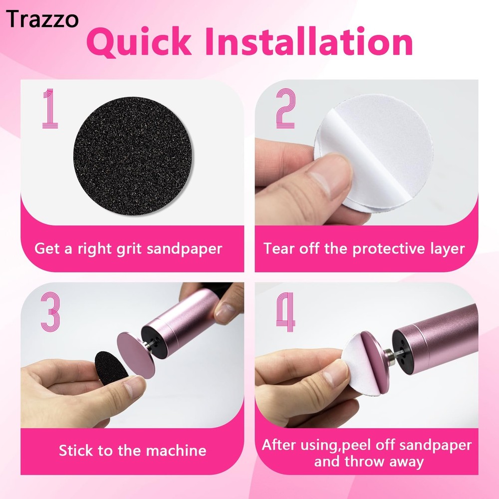 Trazzo Color-Coded Replacement Sanding Discs 1 Count (Pack of 60), Black+blue