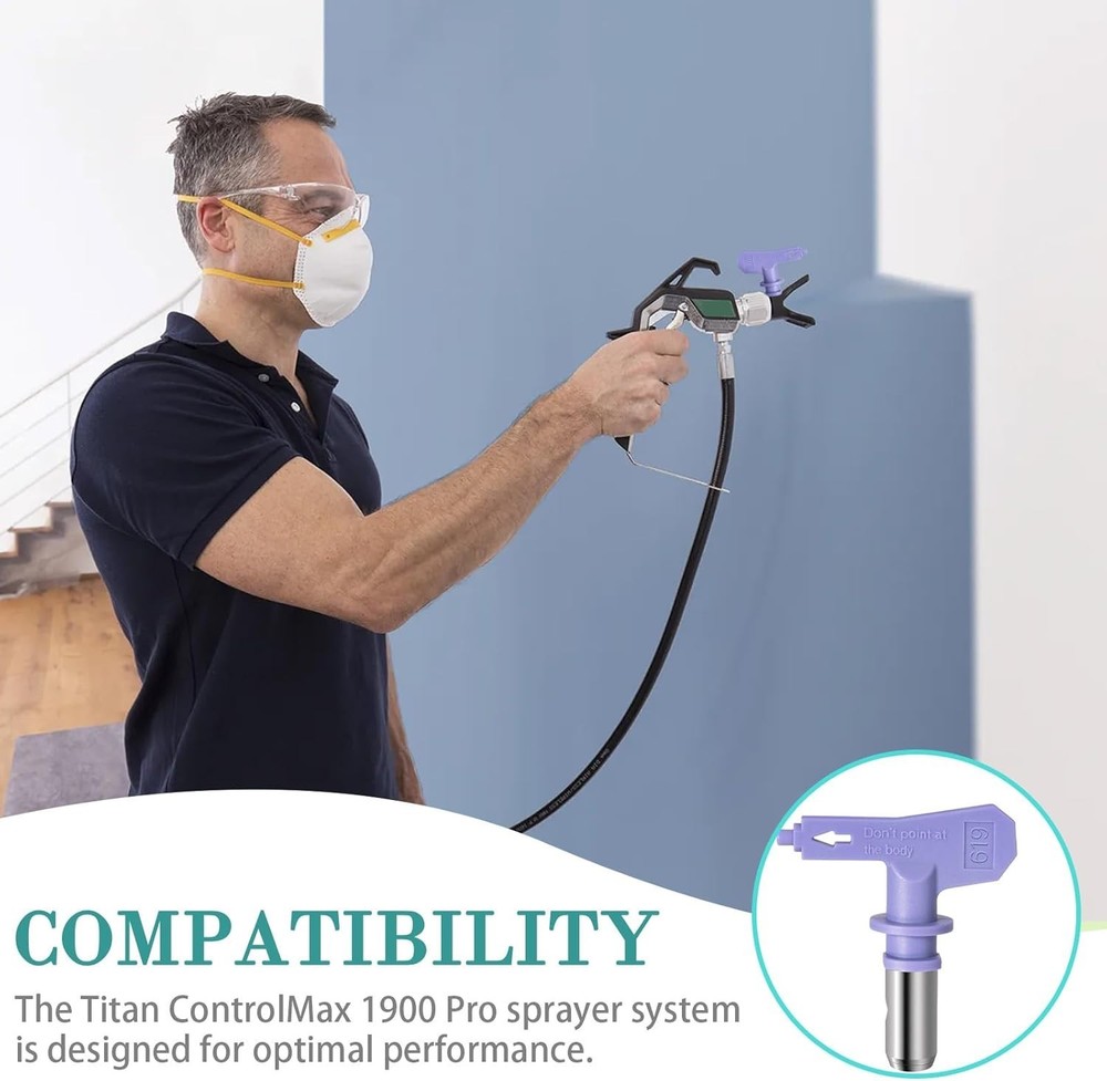 619 High Efficiency Airless Spray Tip, 12-14 Inch Pattern,