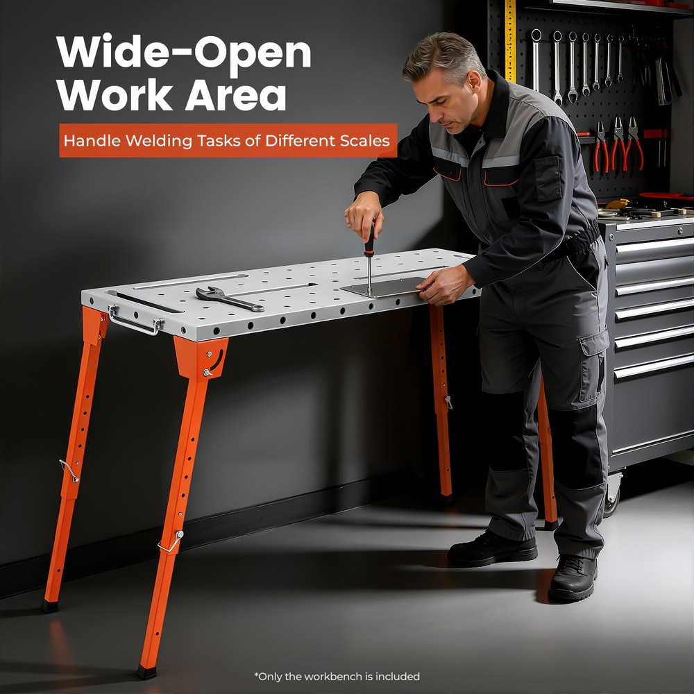 Steel Portable Welding Table Welding Workbench Table Folding Work Bench Silver!!